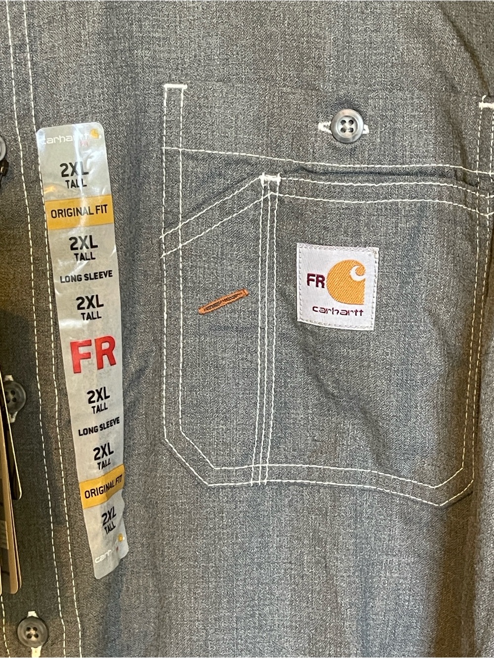 Carhartt Men’s Flame-Resistant Force Lightweight Long Sleeve Shirt — 2XL - Picture 10 of 13